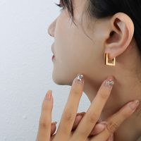 Wholesale Fashion U-shaped Titanium Steel Earrings main image 5