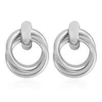 Wholesale Fashion Alloy Twisted Double Circle Earrings main image 6