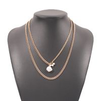 Fashion Special-shaped Imitation Pearl Pendent Double-layer Clavicle Chain main image 6