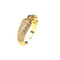 Fashion Copper Inlaid Zircon Splicing Adjustable Opening Ring main image 1