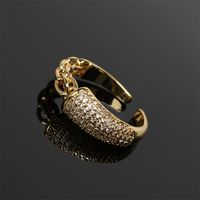 Fashion Copper Inlaid Zircon Splicing Adjustable Opening Ring main image 5