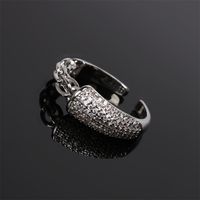 Fashion Copper Inlaid Zircon Splicing Adjustable Opening Ring main image 4