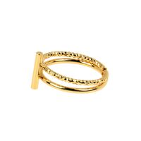 Simple Geometric Line Lock Double-layer Copper Ring main image 6