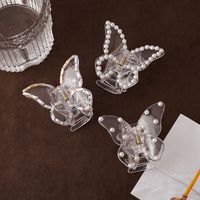 Wholesale Fashion Butterfly Pearl Transparent Grabbing Clip main image 4