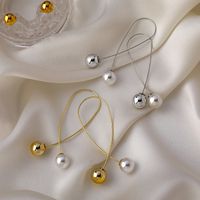 Wholesale Fashion Cross Arc Pearl Asymmetric Earrings main image 1