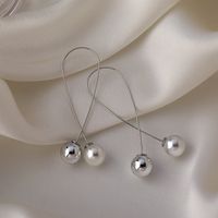 Wholesale Fashion Cross Arc Pearl Asymmetric Earrings main image 5