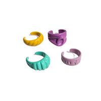 Simple Irregular Shape Color Resin Open Ring main image 6