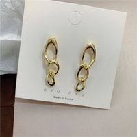 Simple Metal Chain Gold And Silver Long Earrings main image 5