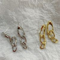 Simple Metal Chain Gold And Silver Long Earrings main image 6