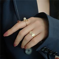Simple Gold Plated Micro Diamonds Opening Adjustable Ring main image 6