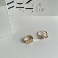 Simple Gold Plated Micro Diamonds Opening Adjustable Ring main image 3