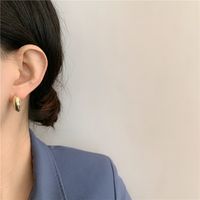 Simple Glossy Solid Round Drop Earrings main image 5