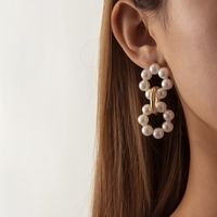 Mode Nachahmung Perle Geometrische Quaste Ohrringe Großhandel main image 4