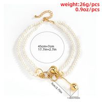 Fashion Round Bead Chain Double Imitation Pearl Necklace main image 5