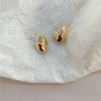 Simple Glossy Solid Round Drop Earrings sku image 1