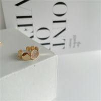 Simple Gold Plated Micro Diamonds Opening Adjustable Ring sku image 1