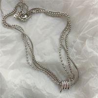 Hip-hop Metal Round Bead Chain Stacking Clavicle Chain sku image 1