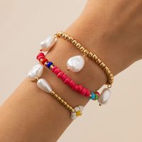 Bohemian Mixed Color Bead Imitation Pearl Multi-layer Bracelet sku image 1