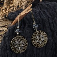 Fashion Hollow Carved Long Round Tassel Earrings main image 5