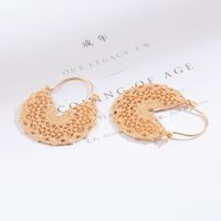 Retro Alloy Hollow Semicircular Carved Earrings Wholesale main image 3