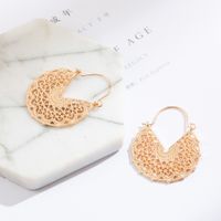 Retro Alloy Hollow Semicircular Carved Earrings Wholesale main image 4