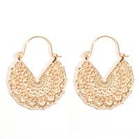 Retro Alloy Hollow Semicircular Carved Earrings Wholesale main image 6