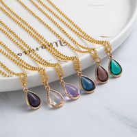 Simple Water Drop Pendant Titanium Steel Necklace Wholesale main image 2