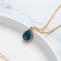 Simple Water Drop Pendant Titanium Steel Necklace Wholesale main image 4