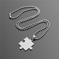 Fashion Titanium Steel Square Puzzle Pendant Couples Necklaces main image 4