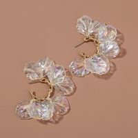 Simple Transparent Petal Flower Stud Earring main image 2