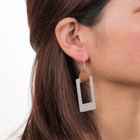 Fashion Geometric Leather Pendant Long Earrings main image 5