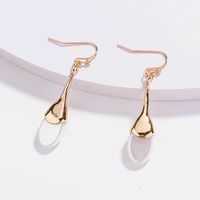 Wholesale Korean Oval Flat Pearl Long Earrings main image 3
