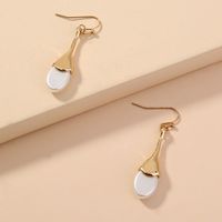 Wholesale Korean Oval Flat Pearl Long Earrings main image 5