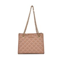 Fashion Solid Color Rhombus Pattern Splicing Chain Underarm Bag main image 3