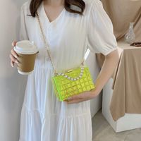 Fashion Solid Color Transparent Pearl Handle Messenger Bag main image 6