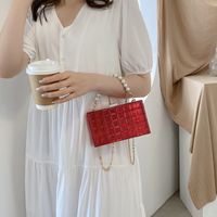 Fashion Solid Color Transparent Pearl Handle Messenger Bag main image 5