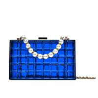 Fashion Solid Color Transparent Pearl Handle Messenger Bag main image 3
