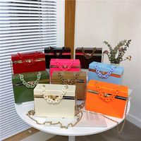 Wholesale Solid Color Acrylic Candy Color Box Messenger Bag main image 1
