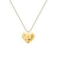 Fashion Peach Heart Full Diamond Long Necklace main image 3