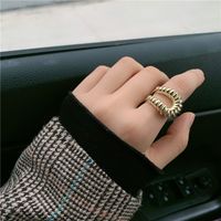 Fashion Geometric Spring Thread Copper Opening Ring main image 4