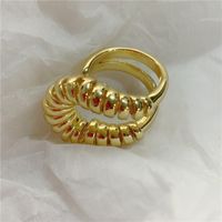Fashion Geometric Spring Thread Copper Opening Ring main image 5