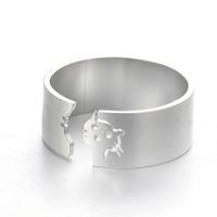 Fashion Hollow Cat Stainless Steel Open Ring sku image 3