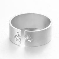 Fashion Hollow Cat Stainless Steel Open Ring sku image 4