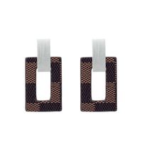 Fashion Geometric Leather Pendant Long Earrings sku image 12