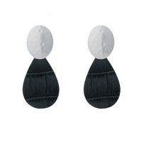 Fashion Geometric Leather Pendant Long Earrings sku image 10