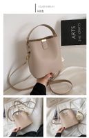 Fashion Silk Scarf Solid Color Single Shoulder Bucket Bag sku image 3