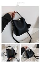 Fashion Silk Scarf Solid Color Single Shoulder Bucket Bag sku image 4