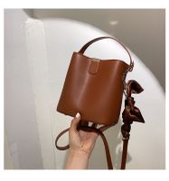 Fashion Silk Scarf Solid Color Single Shoulder Bucket Bag sku image 5