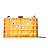Fashion Solid Color Transparent Pearl Handle Messenger Bag sku image 6