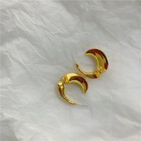 Wholesale Retro Golden Irregular Circle Hoop Earrings sku image 1